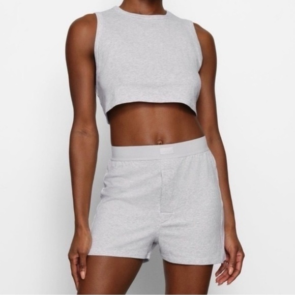 SKIMS Pants - Skims Boyfriend Loose Boxer Light Heather Grey XXS
